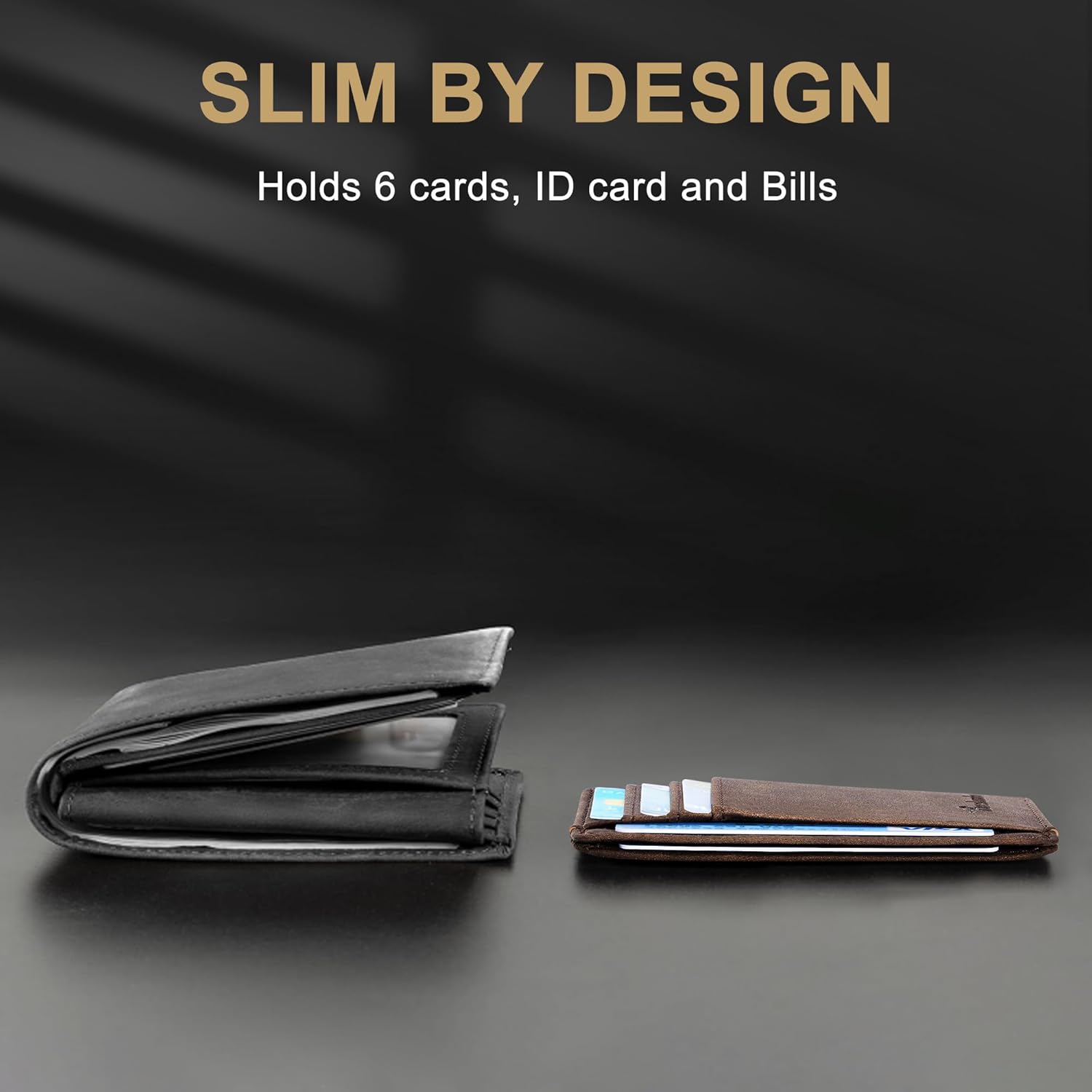 Travelambo Slim Wallet Front Pocket Minimalist Leather RFID Blocking Medium Size - Image 9