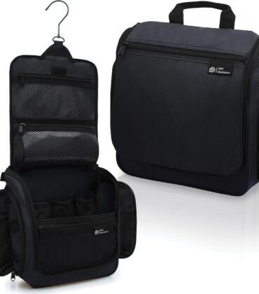 D&D Wanderlust D&D Hanging Travel Toiletry Bag for Men and Women – Cosmetics, Makeup and Toiletries Organizer Kit with 10 Compartments