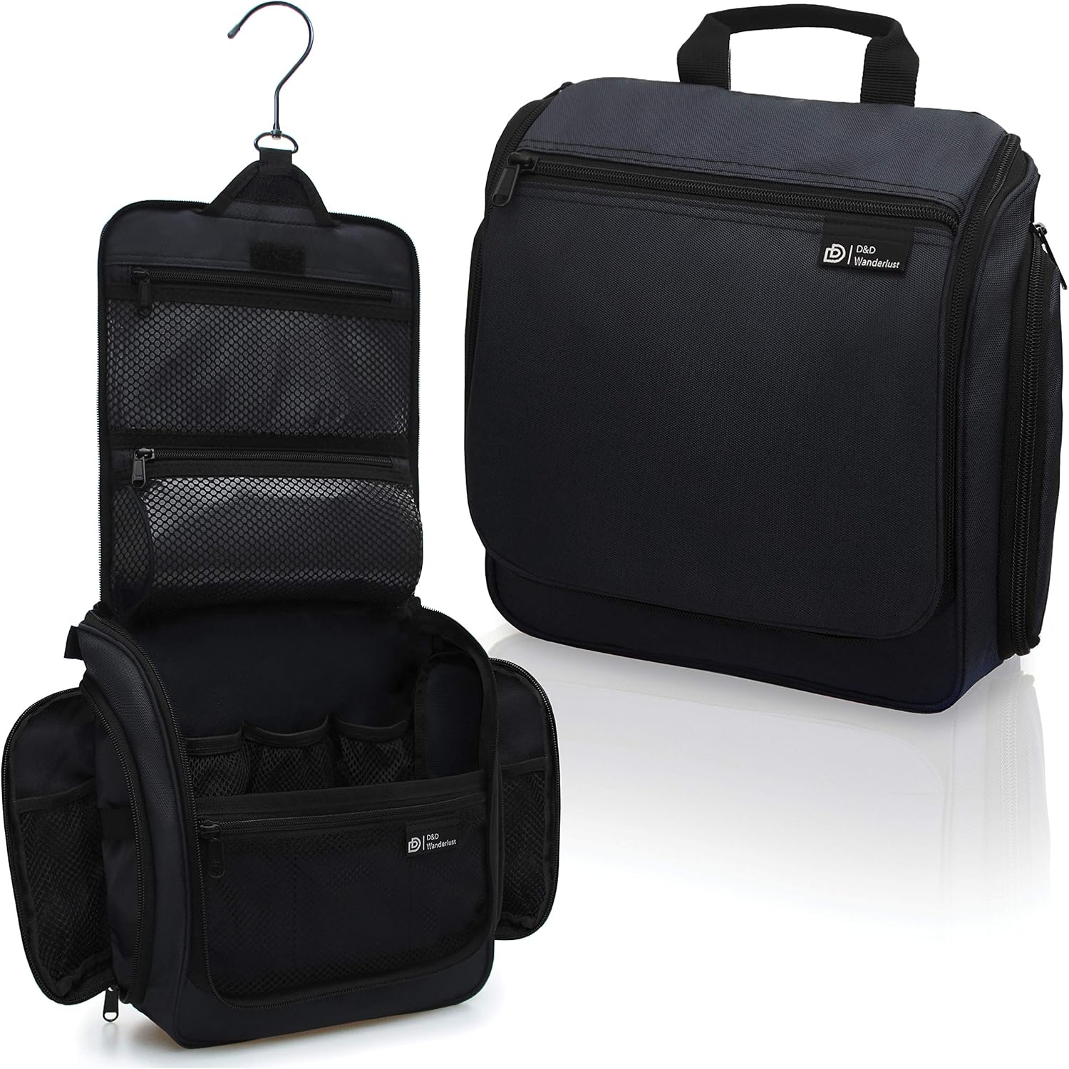 D&D Wanderlust D&D Hanging Travel Toiletry Bag for Men and Women – Cosmetics, Makeup and Toiletries Organizer Kit with 10 Compartments